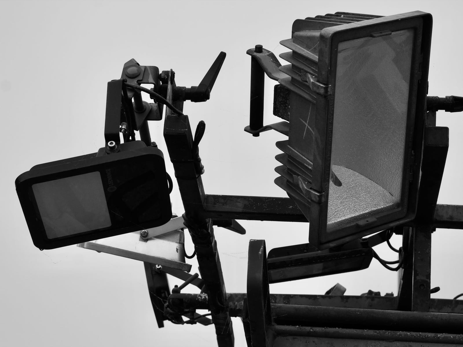 A detailed shot of a professional softbox modifier used in a studio rental.